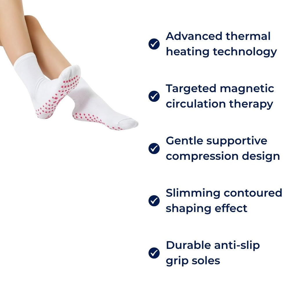 Heating Socks – Magnetic Therapy – Breathable Slimming Thermal Socks for Cold Feet Relief – Boosts Circulation & Comfort