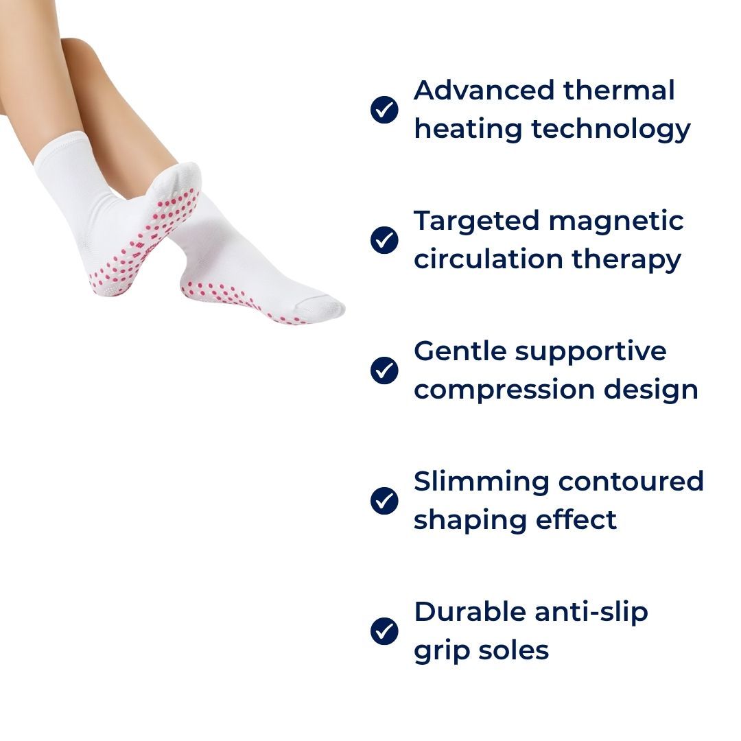 Heating Socks – Magnetic Therapy – Breathable Slimming Thermal Socks for Cold Feet Relief – Boosts Circulation & Comfort