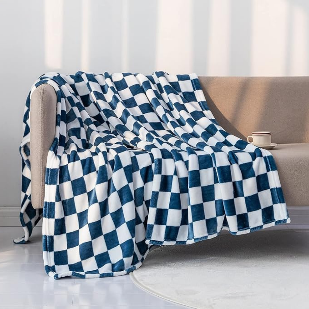Stylish blanket in checkered pattern for your home