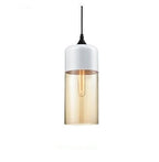 Hand-Blown Glass & Wood Pendant Light Adjustable