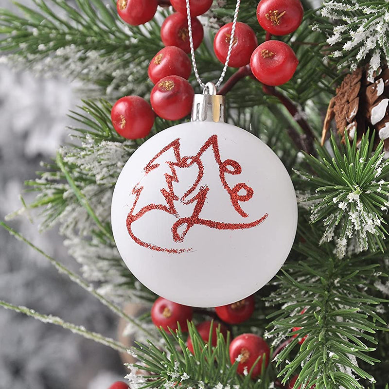 Christmas Ball Ornaments with Hanging Hooks, Multi-Piece Sets