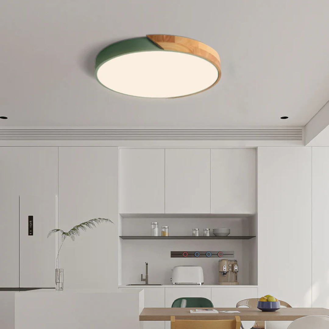 Scandinavian Wooden LED Ceiling Lamp with Easy Installation
