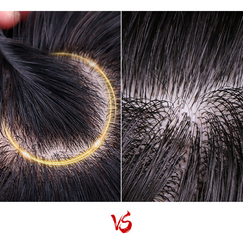 Natural full medium-length hair wig