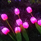 Solar Tulip Lawn Light Outdoor Garden LED Tulip Flower Light Ground Stake Landscape Light