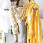 NordiWrap Knitted Wool Blanket with Tassels | Nordic Design | Cozy & Elegant | Perfect for Home