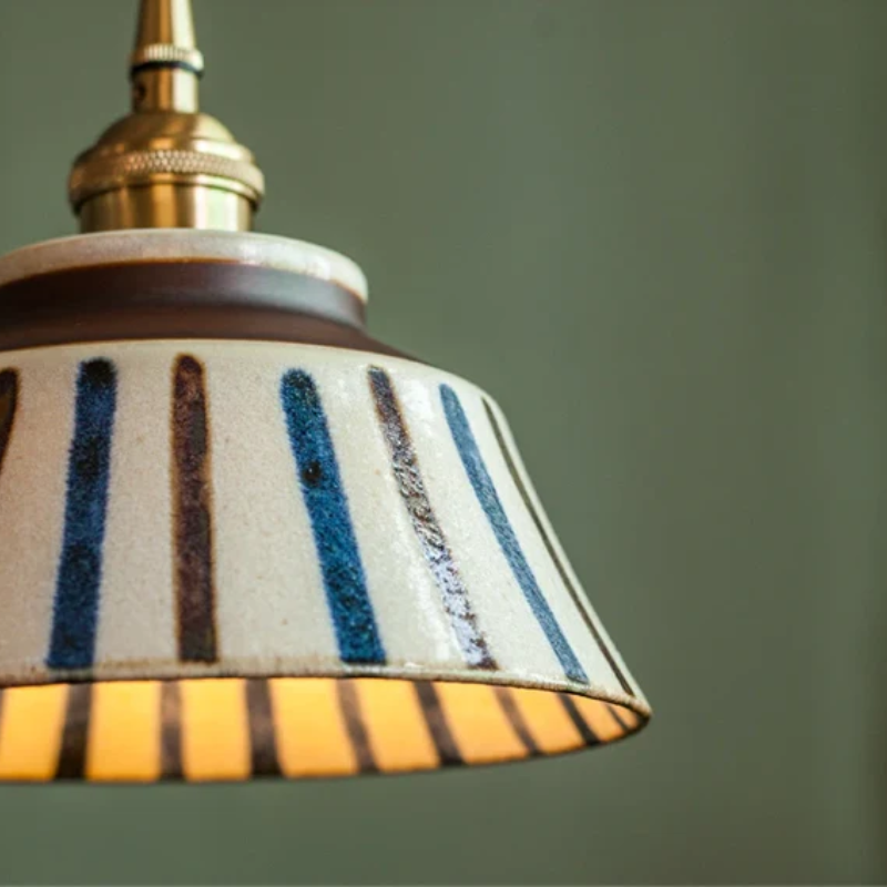 Retro Japanese Pendant Light Made of Ceramic