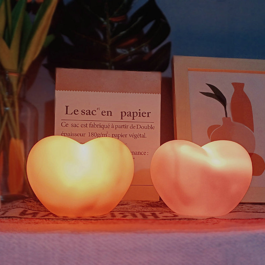 LuvSphere Silicone LED Night Light | Heart-Shaped Design | Table Lamp | Warm Mood Light | Decorative