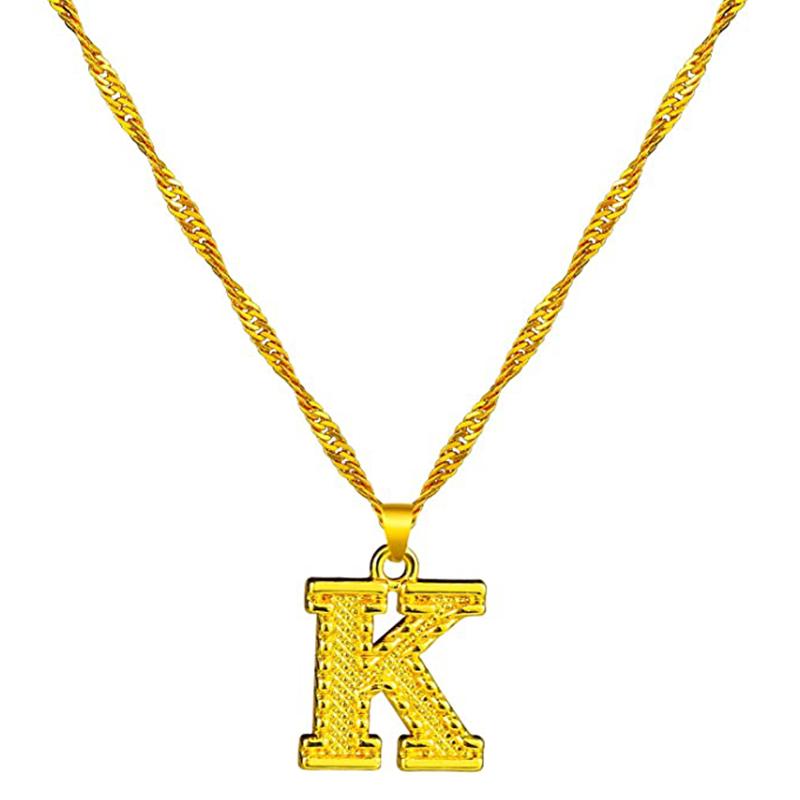 18K gold-plated initial letter necklace