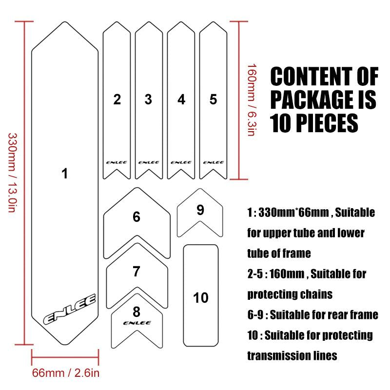 Mountain bike protective stickers