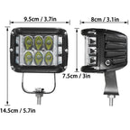 LED strobe spotlight with three sides for car
