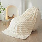 Wide Striped Flannel Fleece Blanket - CozyStripe
