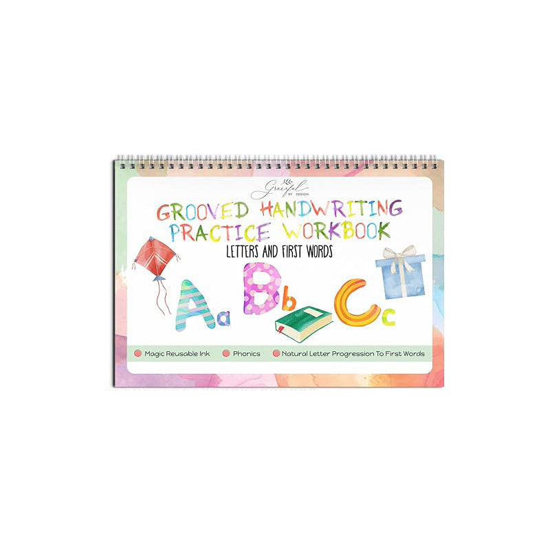 Reusable ribbed handwriting workbooks