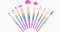 Set of 10 glittering makeup brushes - Ready to give you any look you desire!