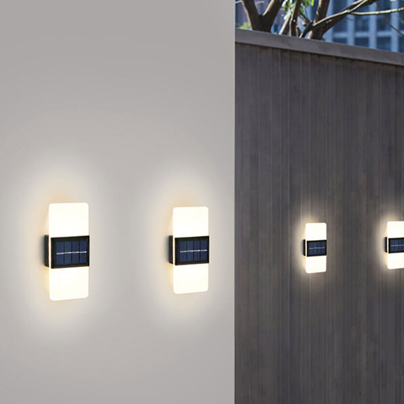 LumaZen Solar LED Wall Lamp | Weatherproof | Solar Powered Outdoor Lighting | Garden & Patio Decor