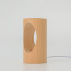 Japanese solid wood rectangular column LED night lamp USB table lamp