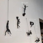Wall Climbing Man Sculpture | Modern Resin Wall Art Decor | Creative Hanging Statue