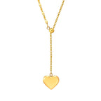 14k Dainty Feminine Heart Dangle Necklace