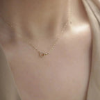14K S925 Interlaced Diamond Circles Necklace
