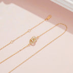 14K S925 Interlaced Diamond Circles Necklace