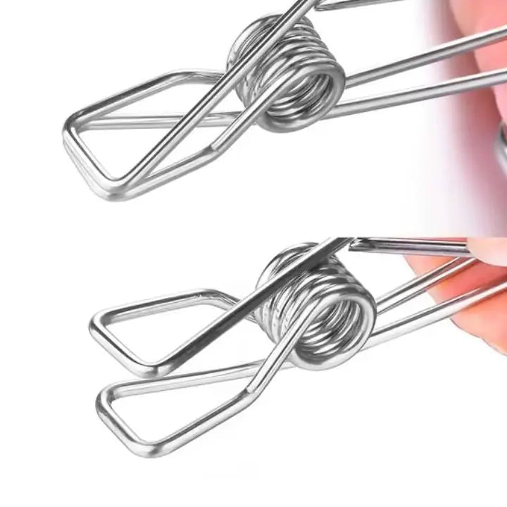 15 pieces | Stainless steel clips with hooks – Safe hanging & space-saving storage