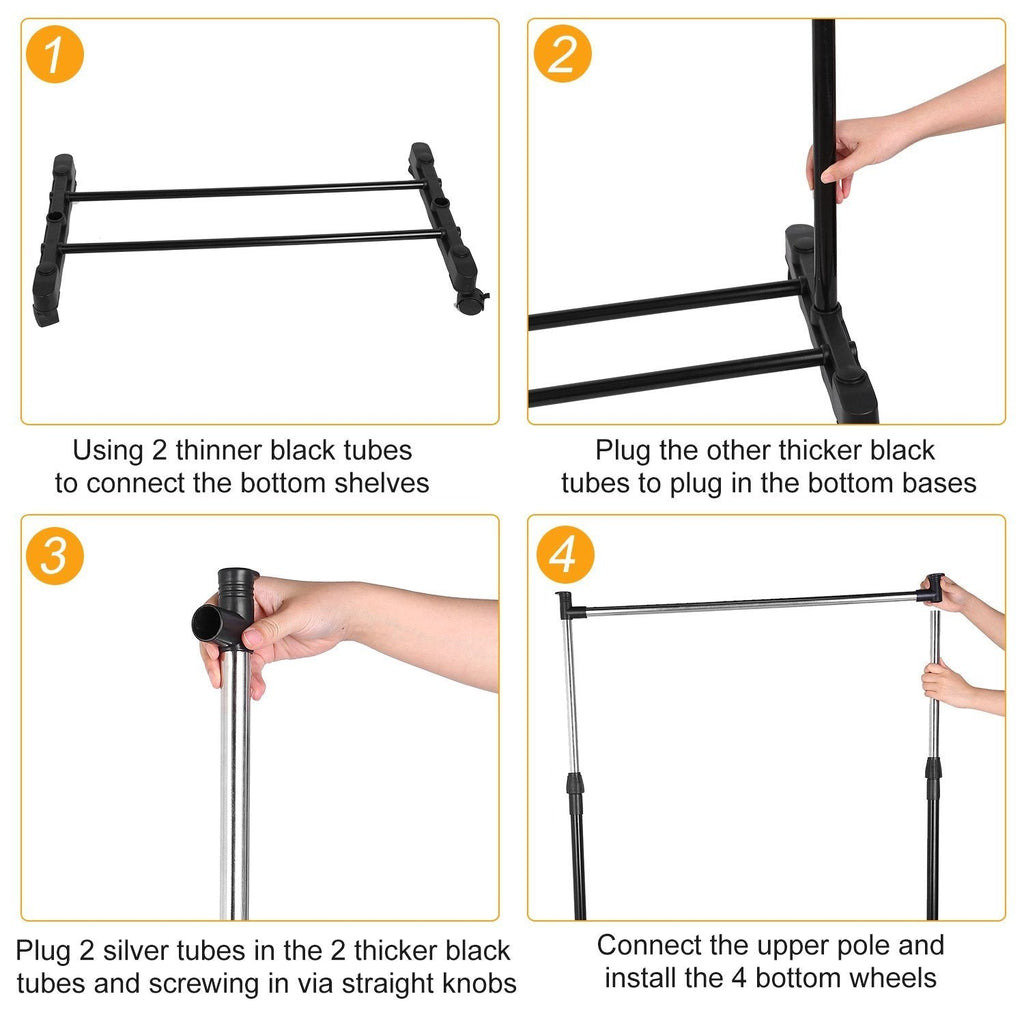 15 kg./33 lbs. height-adjustable clothing rack