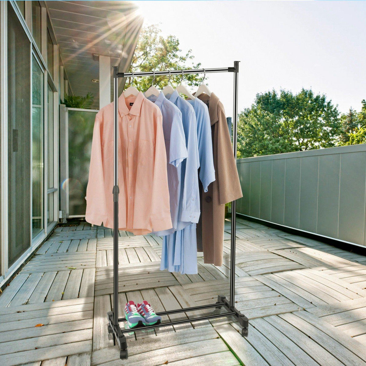 15 kg./33 lbs. height-adjustable clothing rack