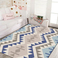 Banded Geometric Southwestern Rug Tribal Navajo Rug Polyester Washable Non-Slip Stain-Resistant Area Rug for Bedroom