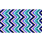 Zigzag Chevron Stripe Area Rug in Blue and Purple Polyester Pet-Friendly Stain-Resistant Flooring