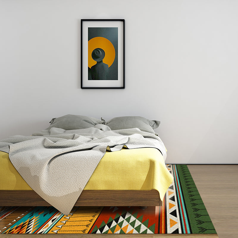 Traditional area rug for the living room Ancestor Kashkuli bands diamond rug synthetic anti-slip pet-friendly in vintage multicolored