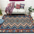 Framed Diamond Aztec Rug with Tribal Symbols Polyester non-slip back Power Loom Indoor Rug for Living Room