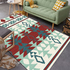 Geometric Southwest Tribal Area Rug Abstract Spears Polyester Stain Resistant Flooring in Rust Red