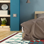 Geometric Southwest Tribal Area Rug Abstract Spears Polyester Stain Resistant Flooring in Rust Red