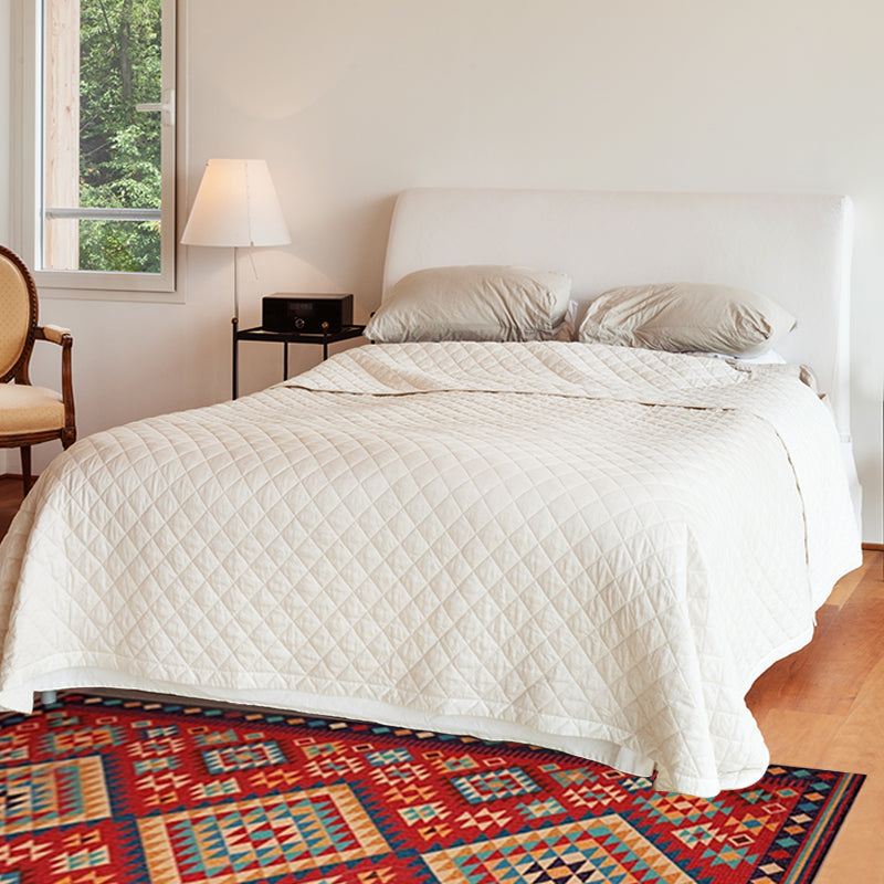 Beef Frame Retro Tribal Carpet with Moroccan Medallion synthetic anti-slip pet-friendly rug for the fireplace