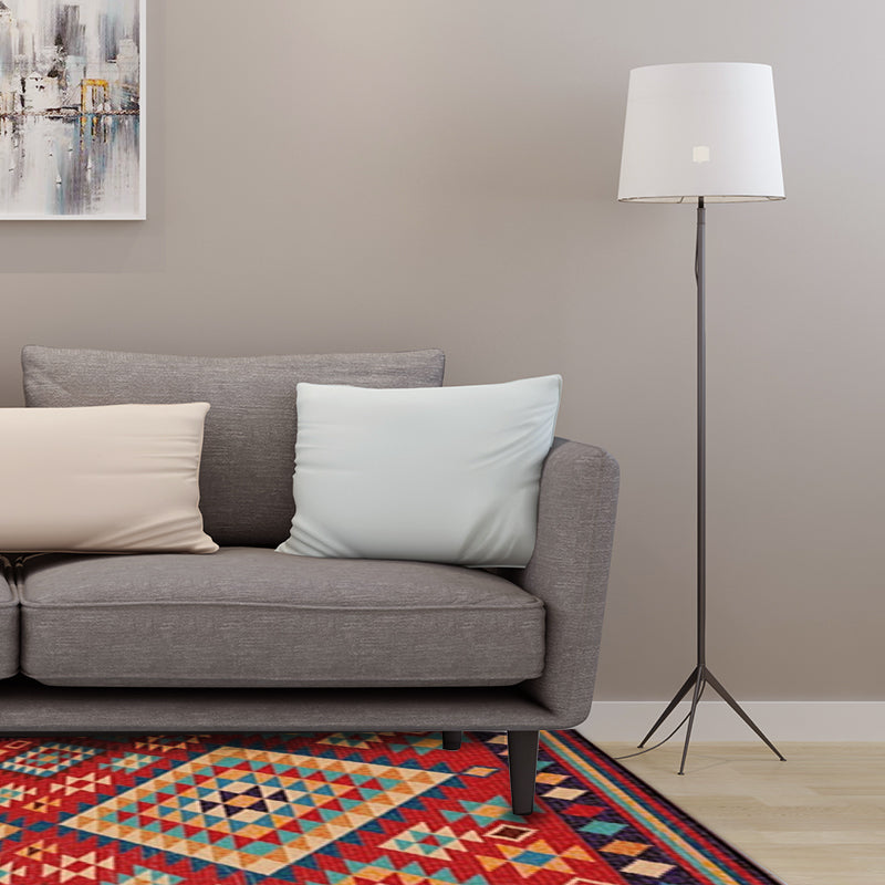 Beef Frame Retro Tribal Carpet with Moroccan Medallion synthetic anti-slip pet-friendly rug for the fireplace