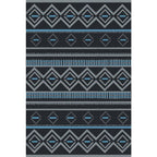 Warmer Brown Americana Tribal Rug Striped Geometric Polyester Pet Friendly Stain Resistant Area Rug for Accent Area