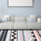 Striped Chevron Geometric Rug Indian Americana Indoor Mat Synthetic Stain Resistant Non-Slip Hair Mat