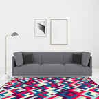 Southwest Colorful Geometric Carpet Polyester Washable Non-Slip Stain Resistant Carpet for Bedroom