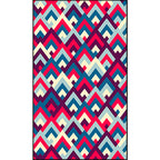 Southwest Colorful Geometric Carpet Polyester Washable Non-Slip Stain Resistant Carpet for Bedroom