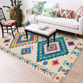Colorful rug Moroccan southwestern diamond geometric rug polyester washable non-slip stain-resistant area rug