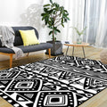 Black Carpet Zuido Western Tribal Americana Diamond Geometric Flooring Area Rug Polyester Non-Slip Pet-Friendly Rug