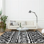 Black Carpet Zuido Western Tribal Americana Diamond Geometric Flooring Area Rug Polyester Non-Slip Pet-Friendly Rug