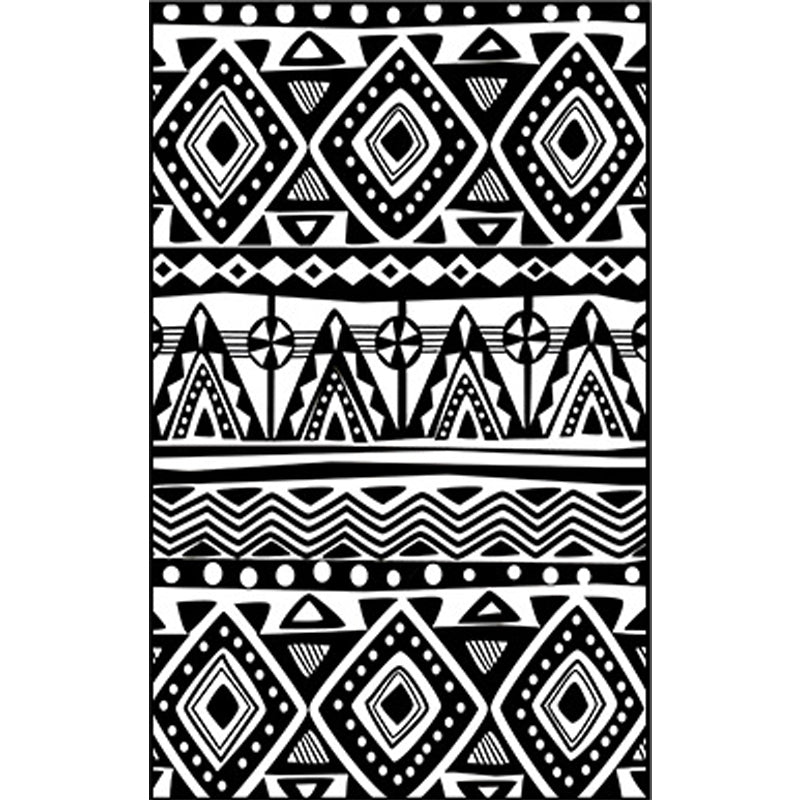 Black Carpet Zuido Western Tribal Americana Diamond Geometric Flooring Area Rug Polyester Non-Slip Pet-Friendly Rug