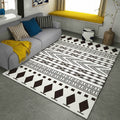 Black-and-white Americana rug for the living room Diamond geometric rug fabric stain-resistant area rug