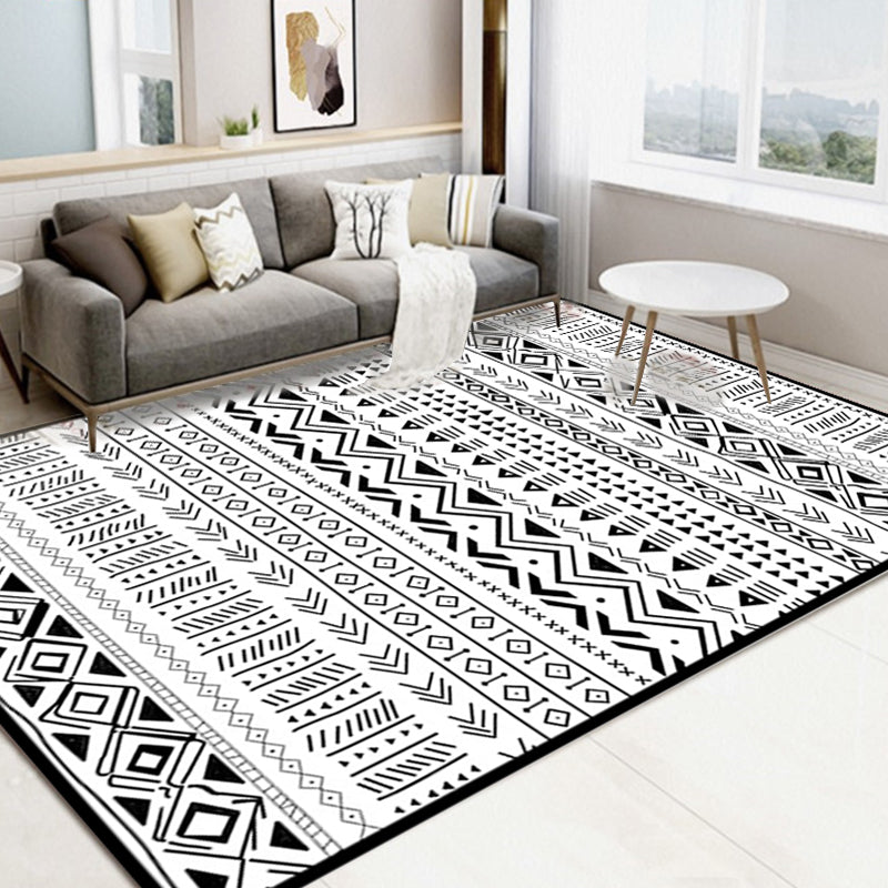 Scandinavian Geometric Chevron Rug Southwest Tribal Rug Synthetic Pet Friendly Area Rug for Living Room