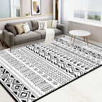 Scandinavian Geometric Chevron Rug Southwest Tribal Rug Synthetic Pet Friendly Area Rug for Living Room