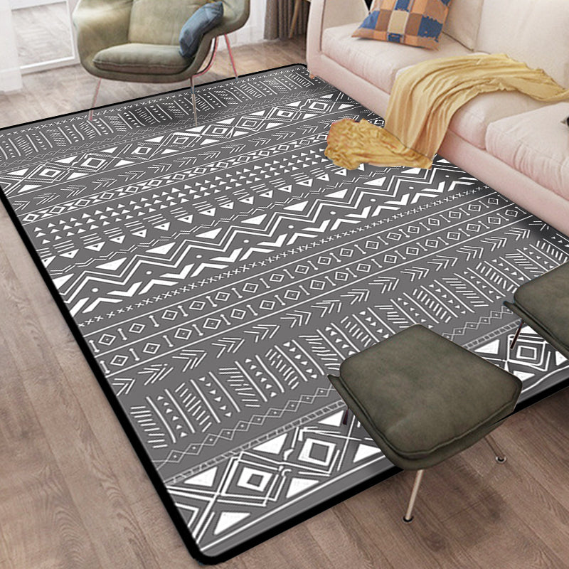 Scandinavian Geometric Chevron Rug Southwest Tribal Rug Synthetic Pet Friendly Area Rug for Living Room
