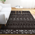 Scandinavian Geometric Chevron Rug Southwest Tribal Rug Synthetic Pet Friendly Area Rug for Living Room