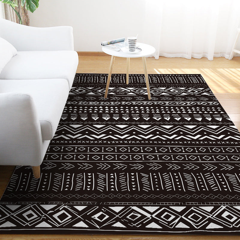 Scandinavian Geometric Chevron Rug Southwest Tribal Rug Synthetic Pet Friendly Area Rug for Living Room