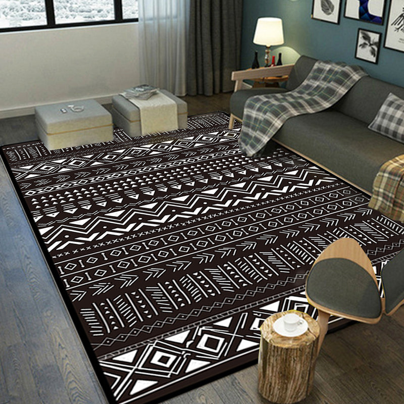 Scandinavian Geometric Chevron Rug Southwest Tribal Rug Synthetic Pet Friendly Area Rug for Living Room