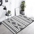 Diamond geometric rug southwestern area rug for bedroom Black and White Power Loom washable floor rug